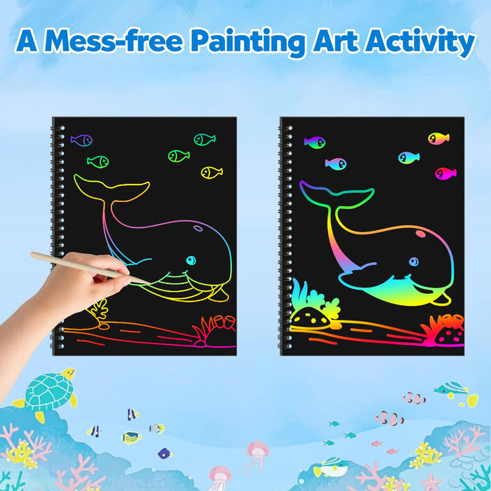 ZMLM  2 Pack Scratch Paper Art Craft (Ocean)