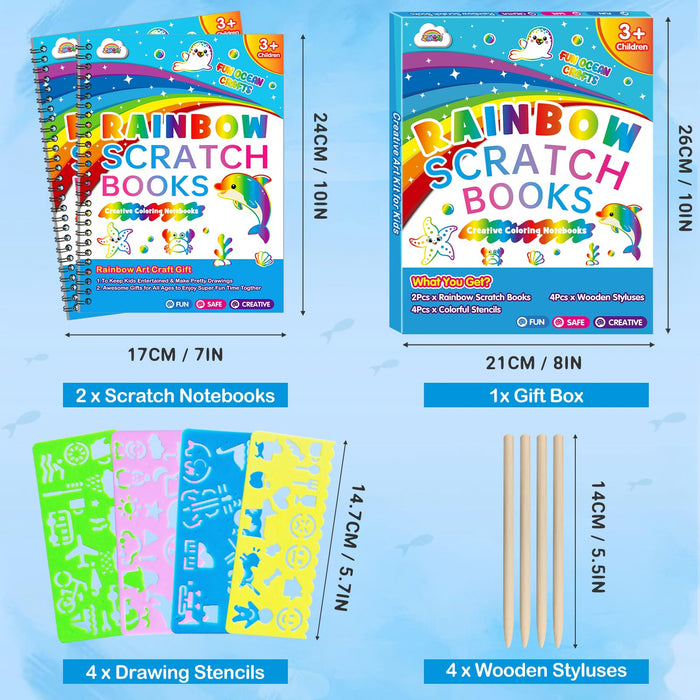 ZMLM  2 Pack Scratch Paper Art Craft (Ocean)
