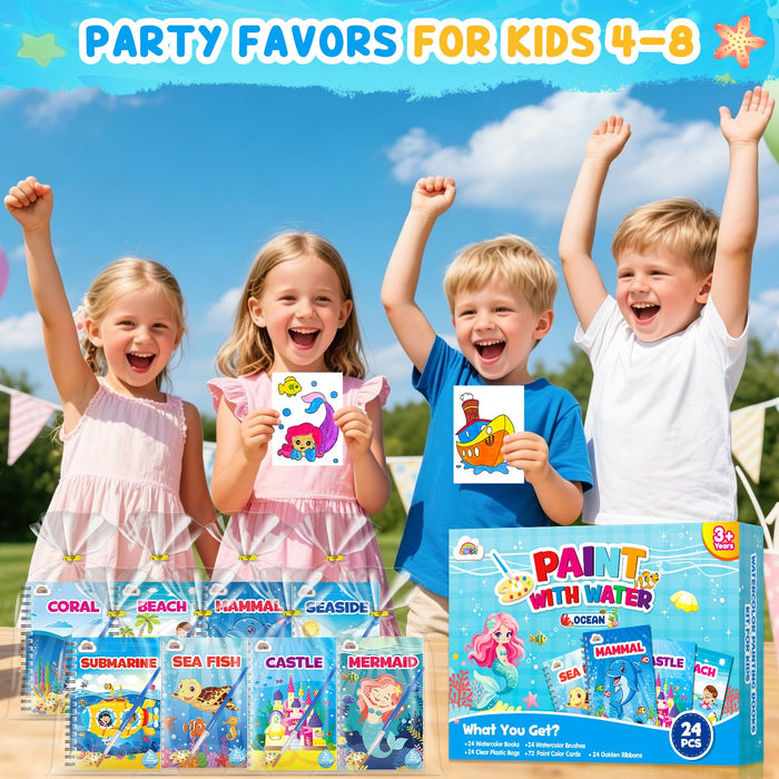 ZMLM 24 Water Coloring Books for Kids Party Favors(Ocean)