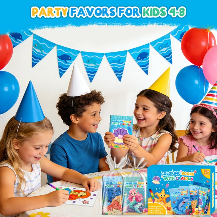ZMLMKIDS Printed children's coloring pages  24 Pack Ocean Coloring Books