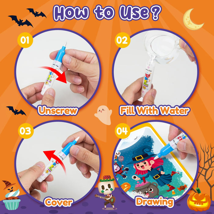 ZMLM 24 Pack Halloween Water Coloring Books(Halloween)
