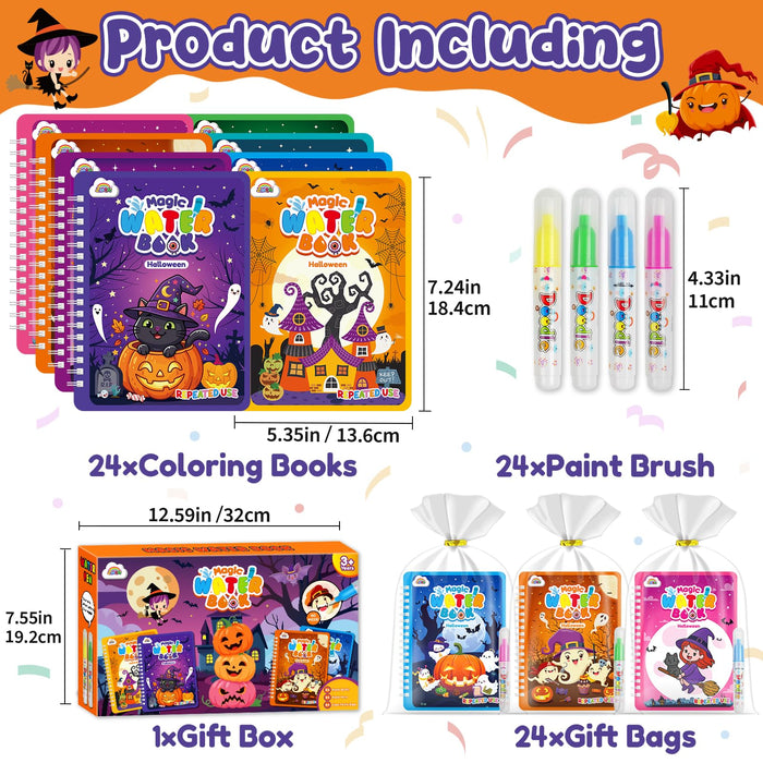 ZMLM 24 Pack Halloween Water Coloring Books(Halloween)
