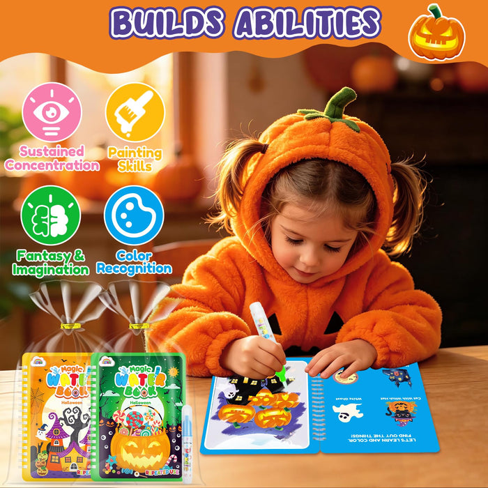 ZMLM 24 Pack Halloween Water Coloring Books(Halloween)