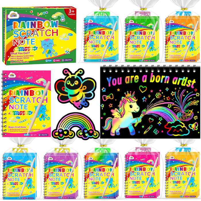 ZMLM Rainbow Scratch 24-Pack Art Party Favors Ages 3+