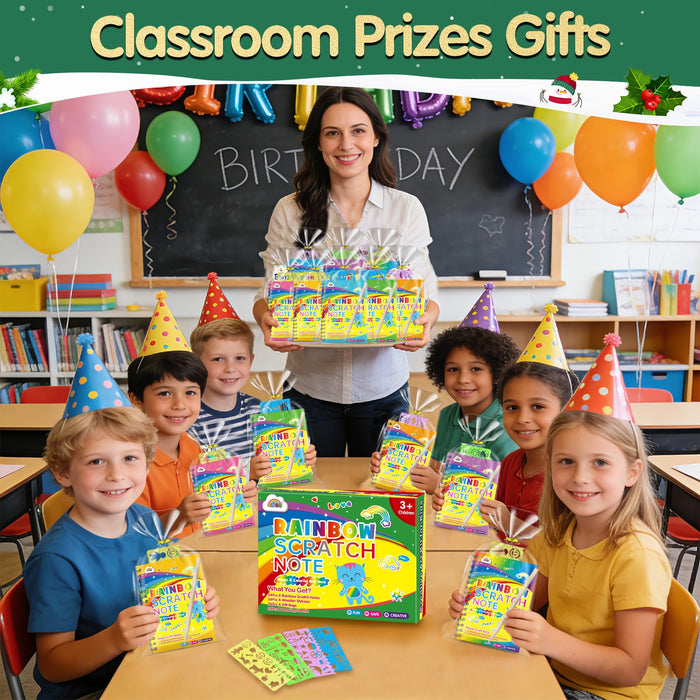 ZMLM Rainbow Scratch 24-Pack Art Party Favors Ages 3+