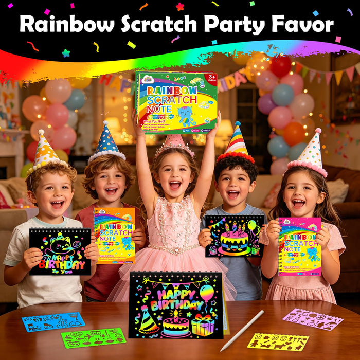 ZMLM Rainbow Scratch 24-Pack Art Party Favors Ages 3+