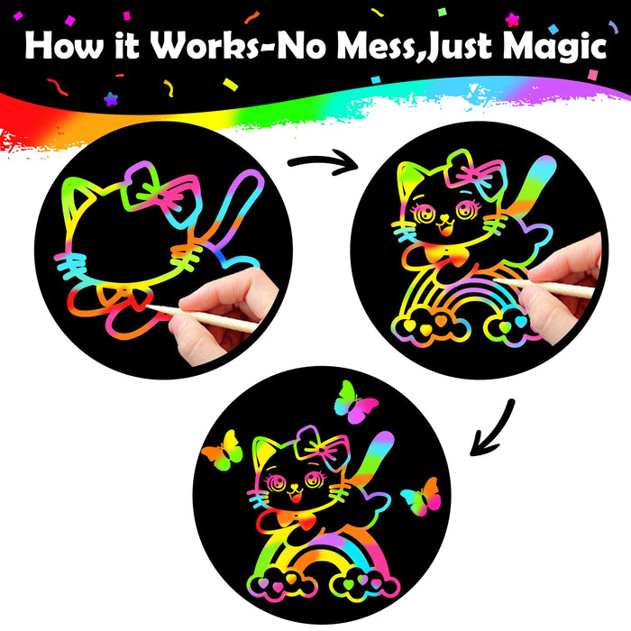ZMLM Rainbow Scratch 24-Pack Art Party Favors Ages 3+