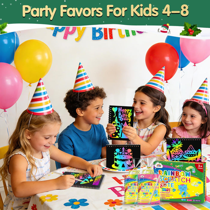 ZMLM Rainbow Scratch 24-Pack Art Party Favors Ages 3+