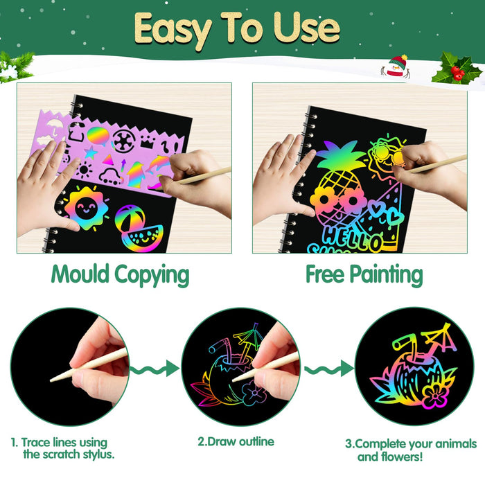 ZMLM Rainbow Scratch 24-Pack Art Party Favors Ages 3+