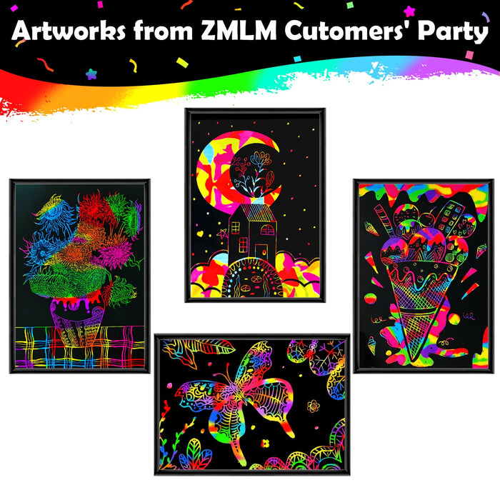 ZMLM Rainbow Scratch 24-Pack Art Party Favors Ages 3+
