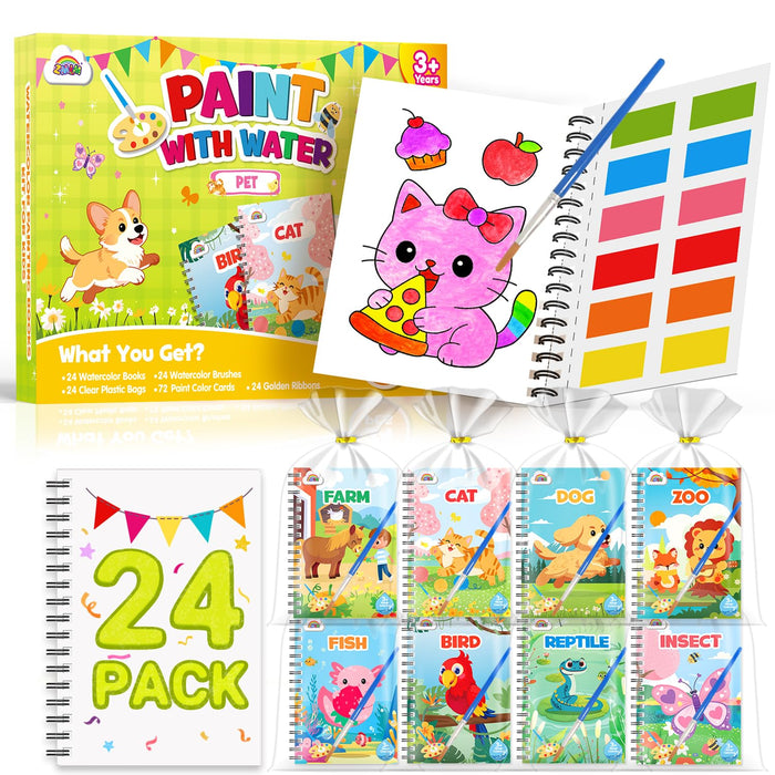ZMLM 24 Water Coloring Books for Kids Party Favors (Pet)