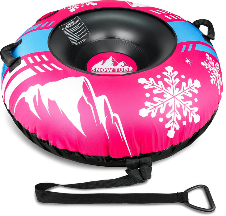 ZMLM Snow Tubes for Sledding Heavy Duty - 48'' Inflatable Snow Tube (Pink)