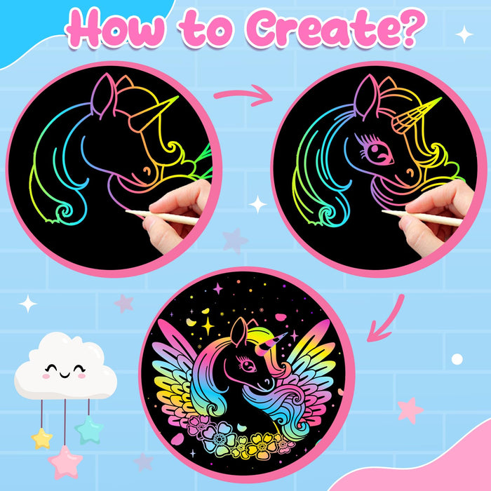 ZMLM Scratch Paper Art-Crafts Gift