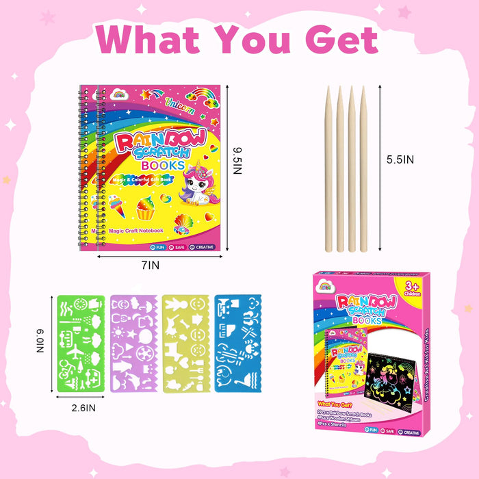 ZMLM 2 Pack Scratch Paper Art-Crafts Gift(Unicorns)