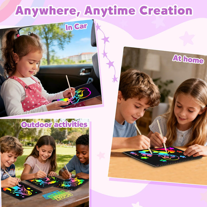 ZMLM 2 Pack Scratch Paper Art-Crafts Gift（Mermaid）