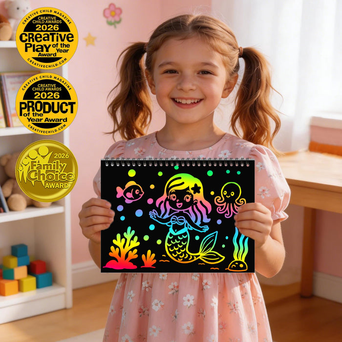 ZMLM 2 Pack Scratch Paper Art-Crafts Gift（Mermaid）
