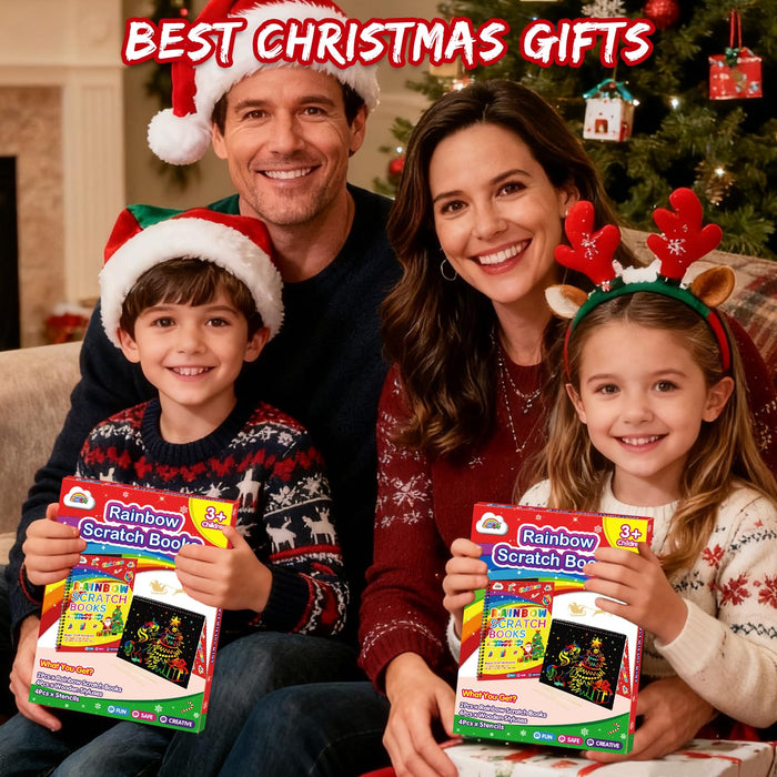 ZMLM 2 Pack Rainbow Notebooks for 3-10 Years (Christmas)