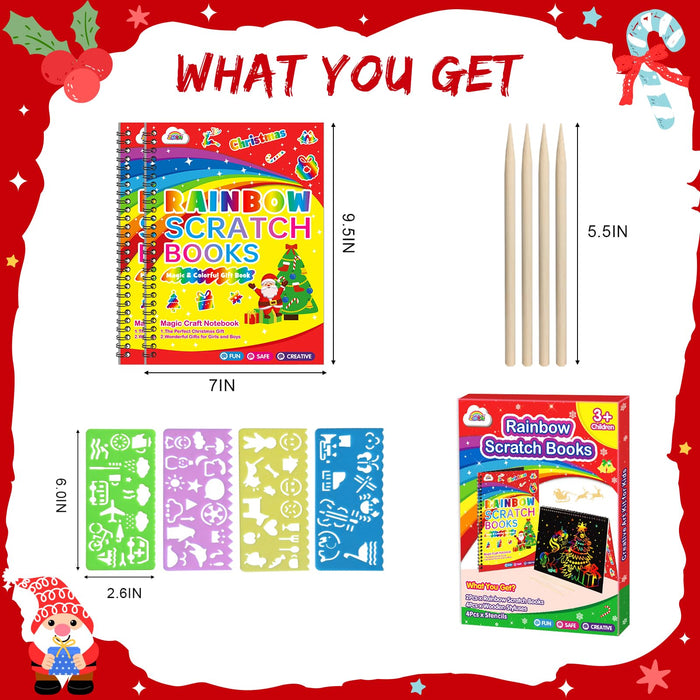 ZMLM 2 Pack Rainbow Notebooks for 3-10 Years (Christmas)