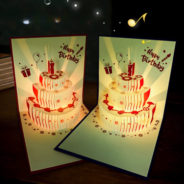 3D "Happy Birthday" Musical Cake Greeting Card