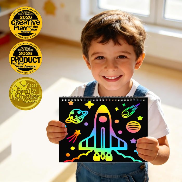 ZMLM 2 Pack Scratch Paper Art-Crafts Gift（Planet）