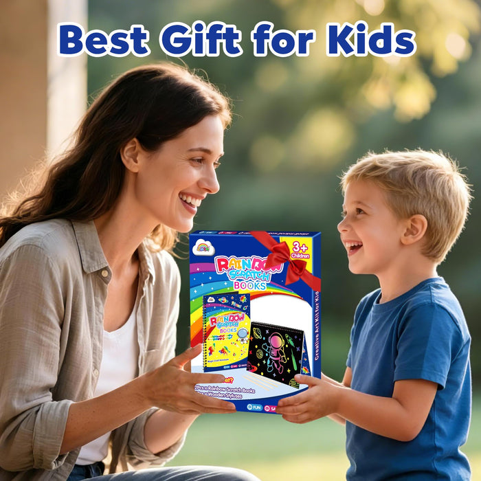 ZMLM 2 Pack Scratch Paper Art-Crafts Gift（Planet）