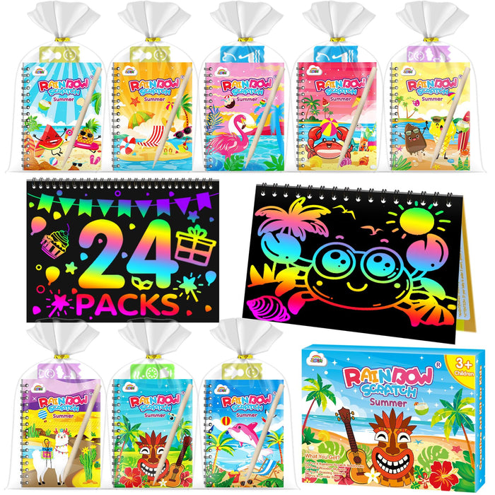 ZMLM 24 Pack Scratch Art Party Favors(Summer)