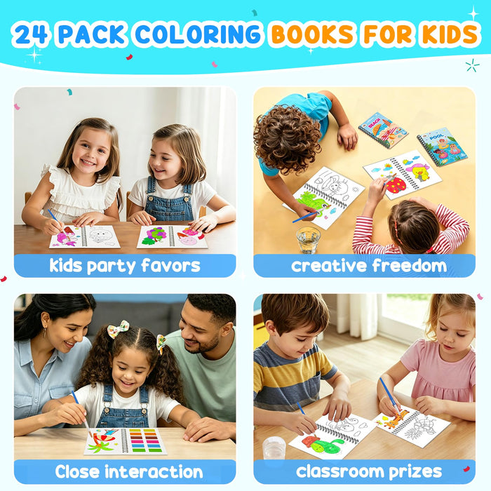ZMLM 24 Water Coloring Books for Kids Party Favors (Summer)