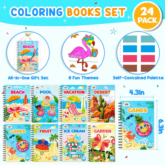ZMLM 24 Water Coloring Books for Kids Party Favors (Summer)