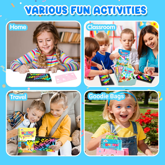 ZMLM 24 Pack Scratch Art Party Favors(Summer)