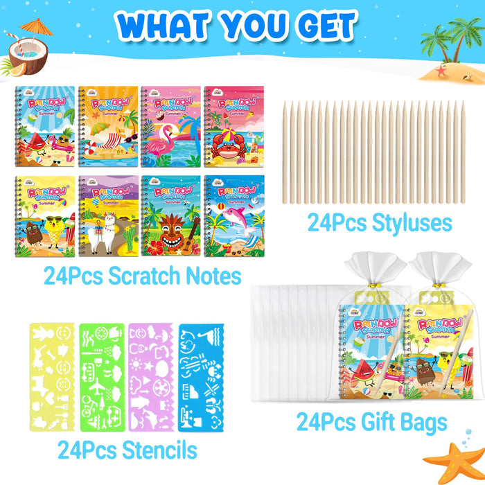 ZMLM 24 Pack Scratch Art Party Favors(Summer)