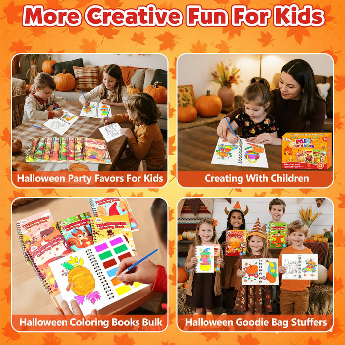 ZMLM 24 Water Coloring Books for Kids Ages 4-8 (Thanksgiving)