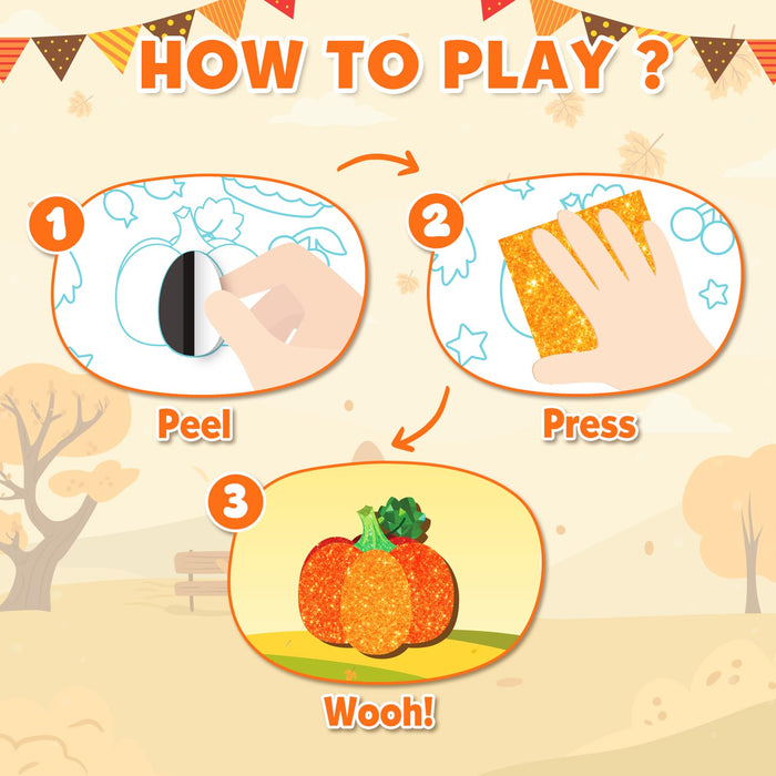 ZMLM Kids Thanksgiving Card Foil Art Crafts Set