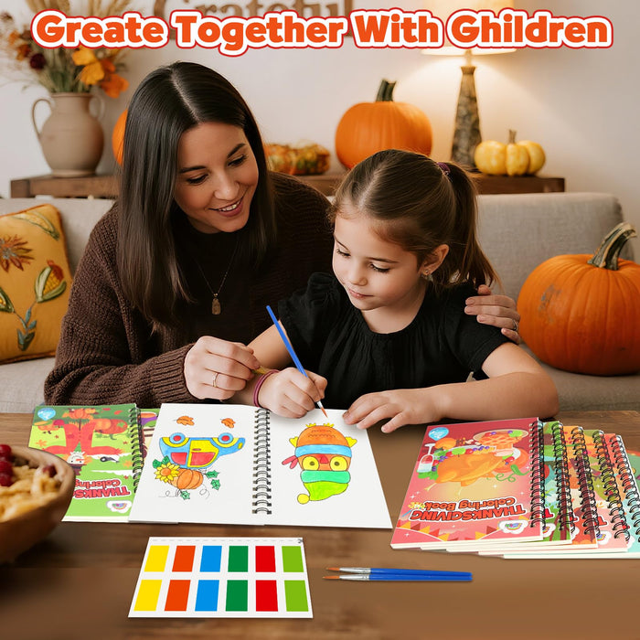 ZMLM 24 Water Coloring Books for Kids Ages 4-8 (Thanksgiving)