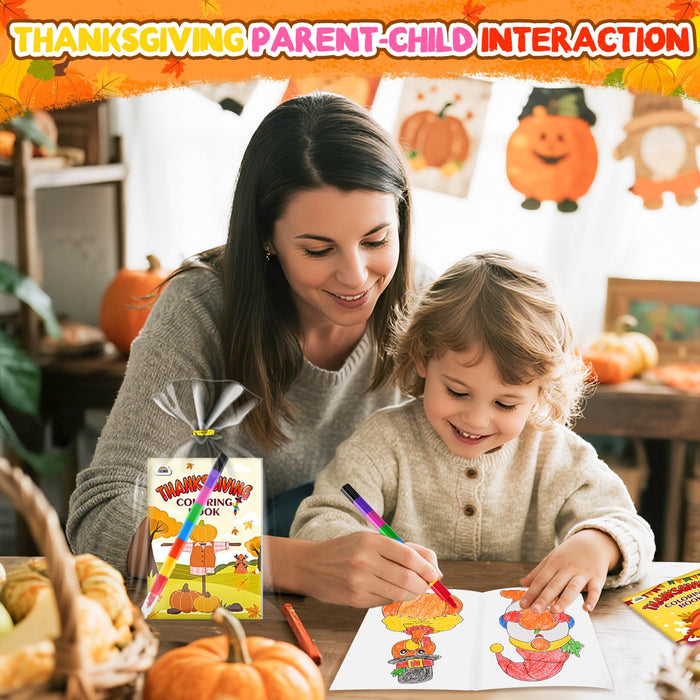 ZMLM 24 Coloring Books for Kids Party Favors (Thanksgiving)