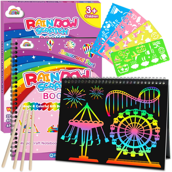 ZMLM 2 Pack Scratch Paper Art-Crafts Gift（Violet）