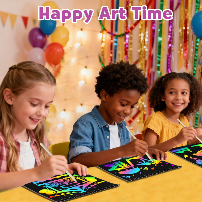 ZMLM 2 Pack Scratch Paper Art-Crafts Gift（Violet）