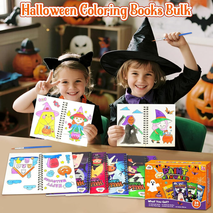 ZMLM 24  Bulk Mini Coloring Books for Kids Ages 4- 8 (Halloween)