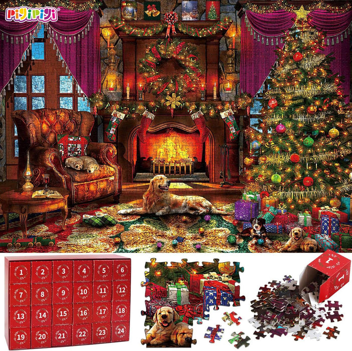 Pigipigi Advent Calendar for Adults Kids, 1008 Pieces 24 Day Christmas Jigsaw puzzles