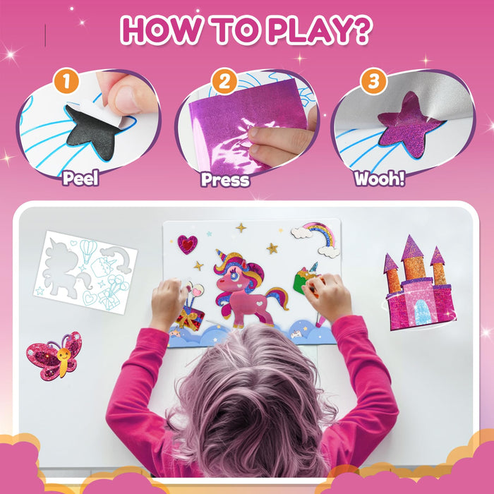 ZMLM Foil Art Unicorn Theme Kit for Kids