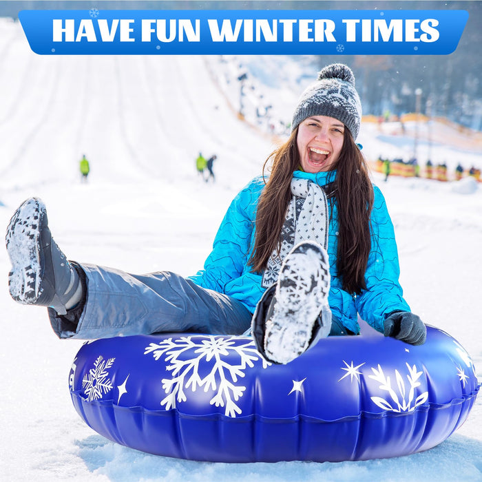 ZMLM Snow Tube, 47 Inches Inflatable Snow Sleds