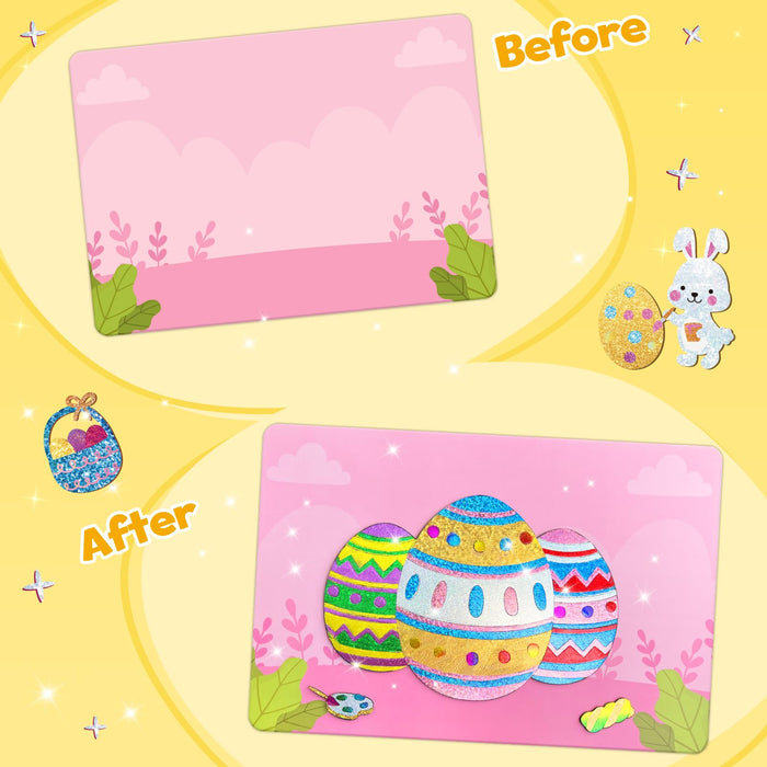 ZMLM Easter Crafts Gifts for Kids - Foil Art Mess Free Activity