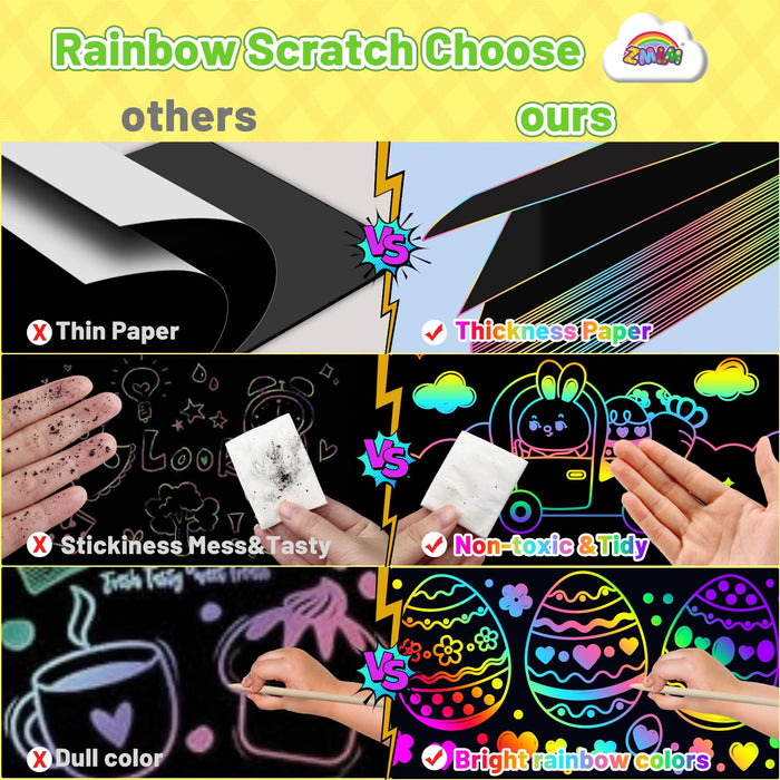 ZMLM Rainbow Scratch Easter Crafts