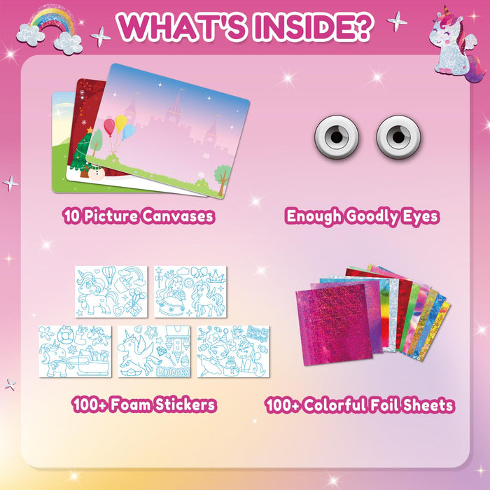 ZMLM Foil Art Unicorn Theme Kit for Kids