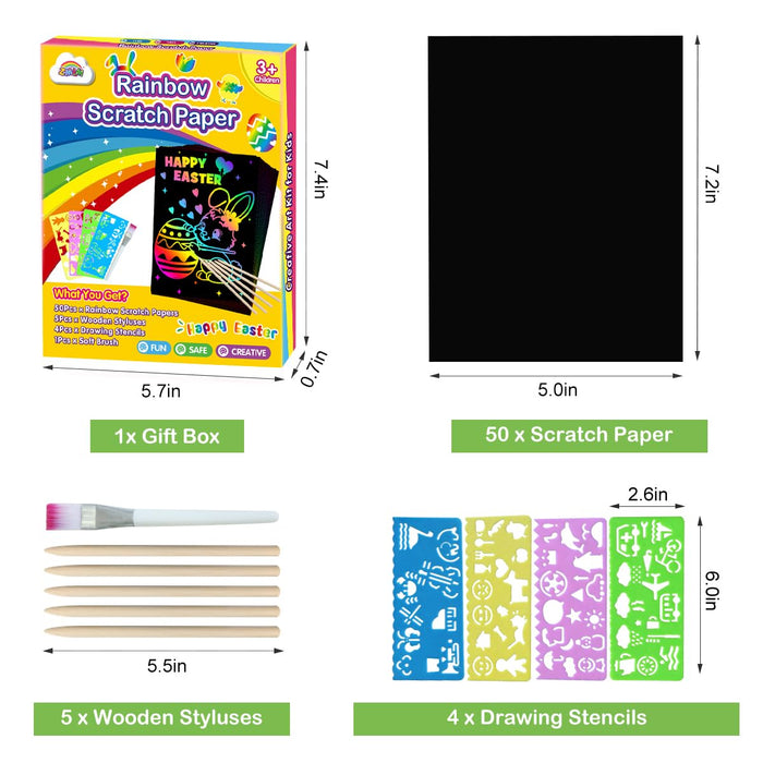 ZMLM Rainbow Scratch Easter Crafts