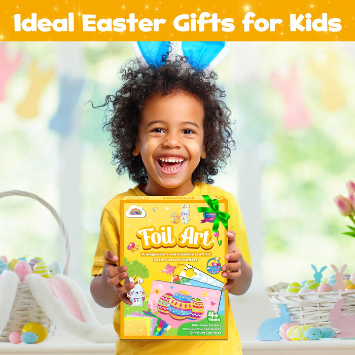 ZMLM Easter Crafts Gifts for Kids - Foil Art Mess Free Activity