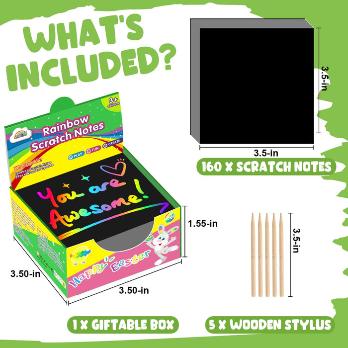 ZMLM Rainbow Scratch Art Paper Mini Note for Kids Gifts