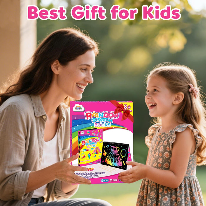 ZMLM 2 Pack  Scratch Paper Art-Crafts Gift Dress up