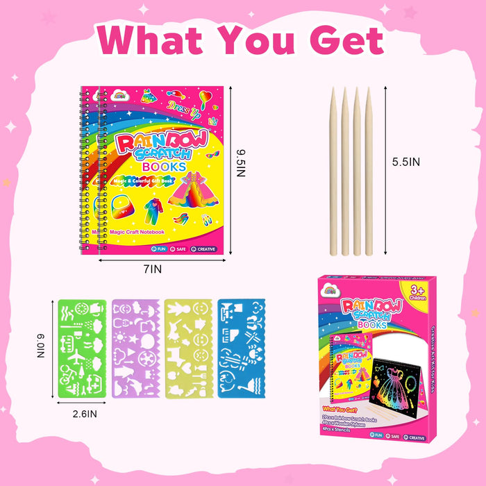 ZMLM 2 Pack  Scratch Paper Art-Crafts Gift Dress up