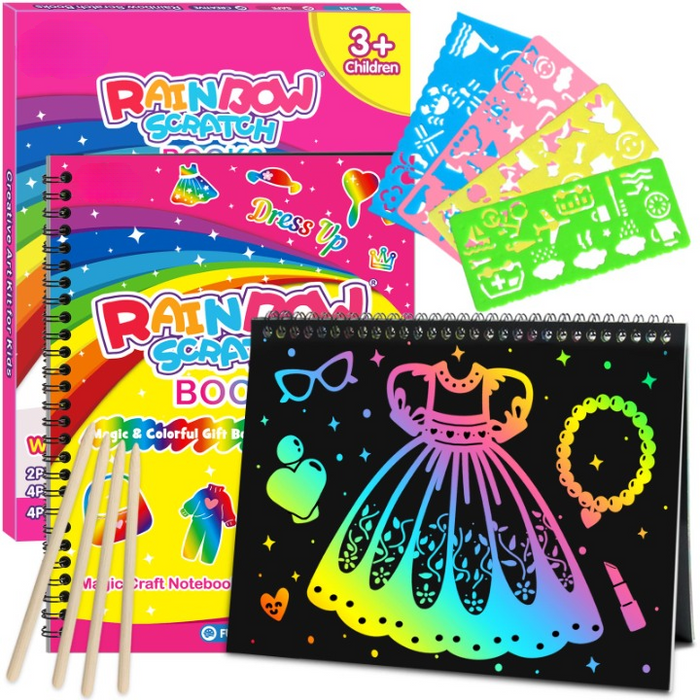 ZMLMKIDS  2 Pack  Scratch books for drawing dress up